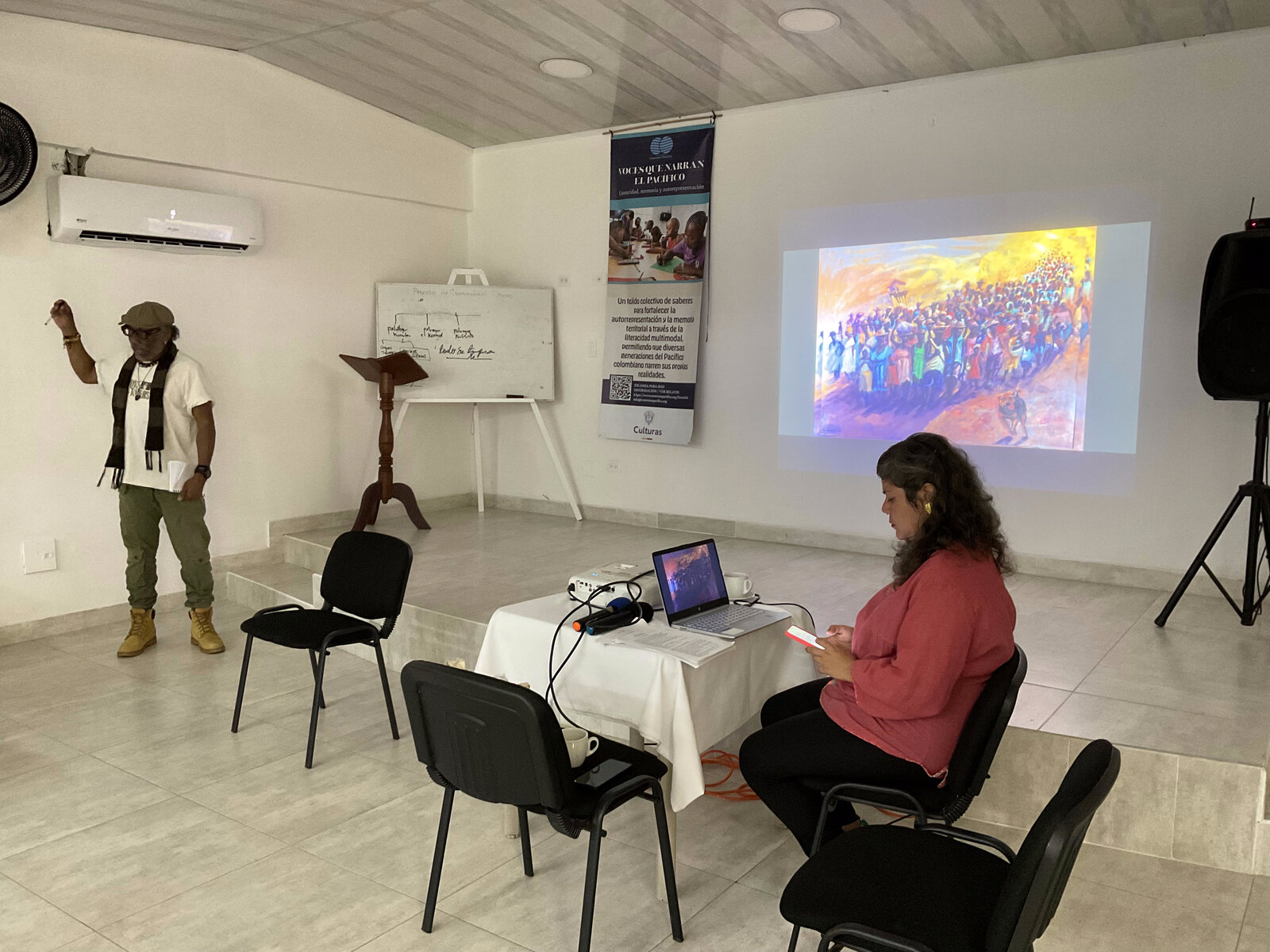 Proyección durante el taller